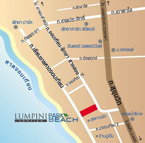 Map Lumpini Park Beach Pattaya